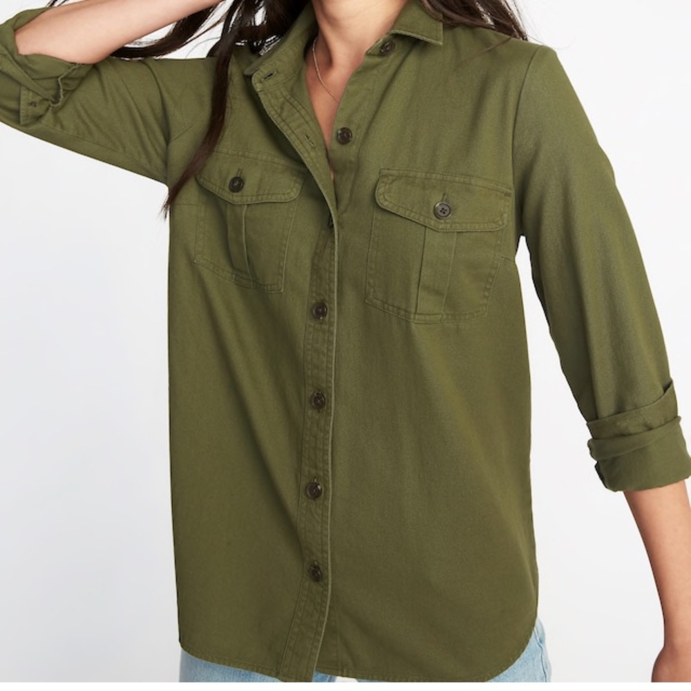 Old Navy Green Classic Shirt Jacket